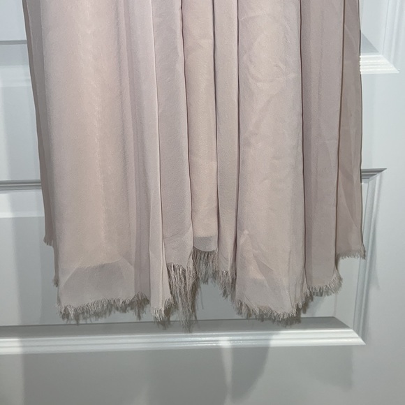 Ceremony by Joanna August Chiffon Satin Champagne Dusty Pink XS Dress - Picture 4 of 9